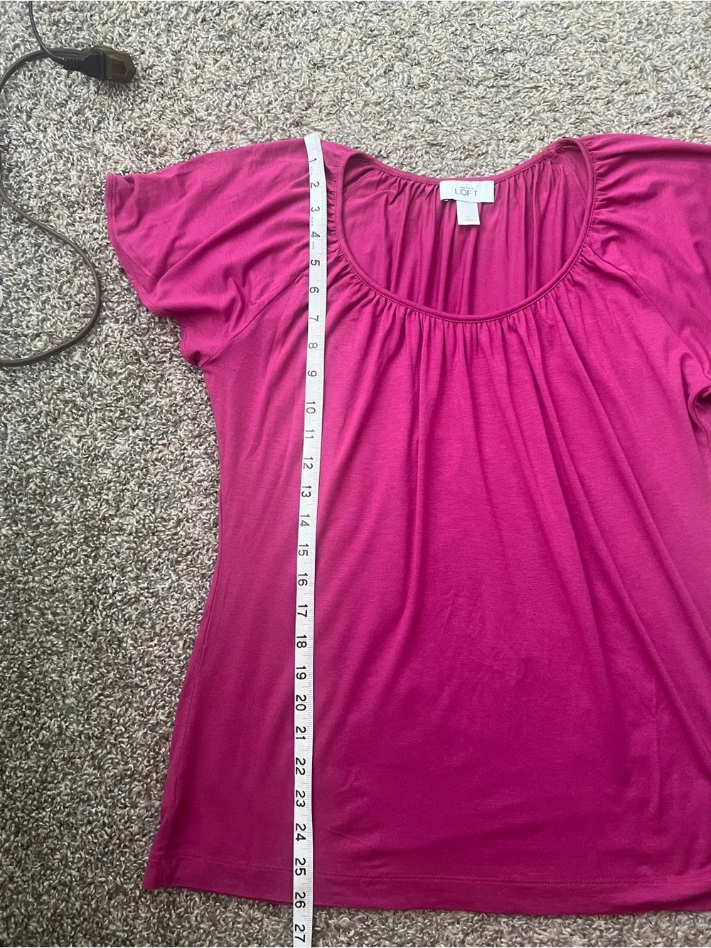 Ann Taylor Loft chic Scoop Neck Short Sleeve Top in Pink - Picture 7 of 7